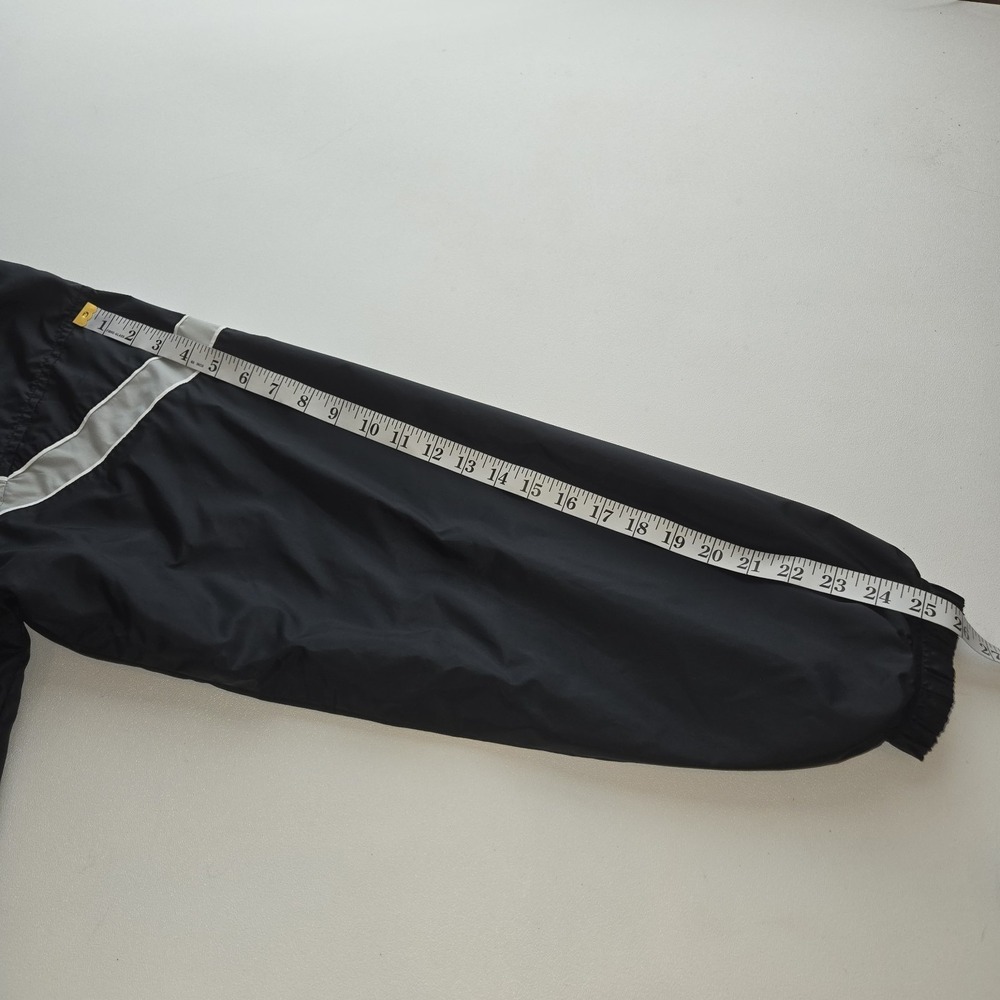 Vintage Nike Windbreaker Jacket XL Black White Stripe Full Zip Retro 90's Style - Picture 6 of 9